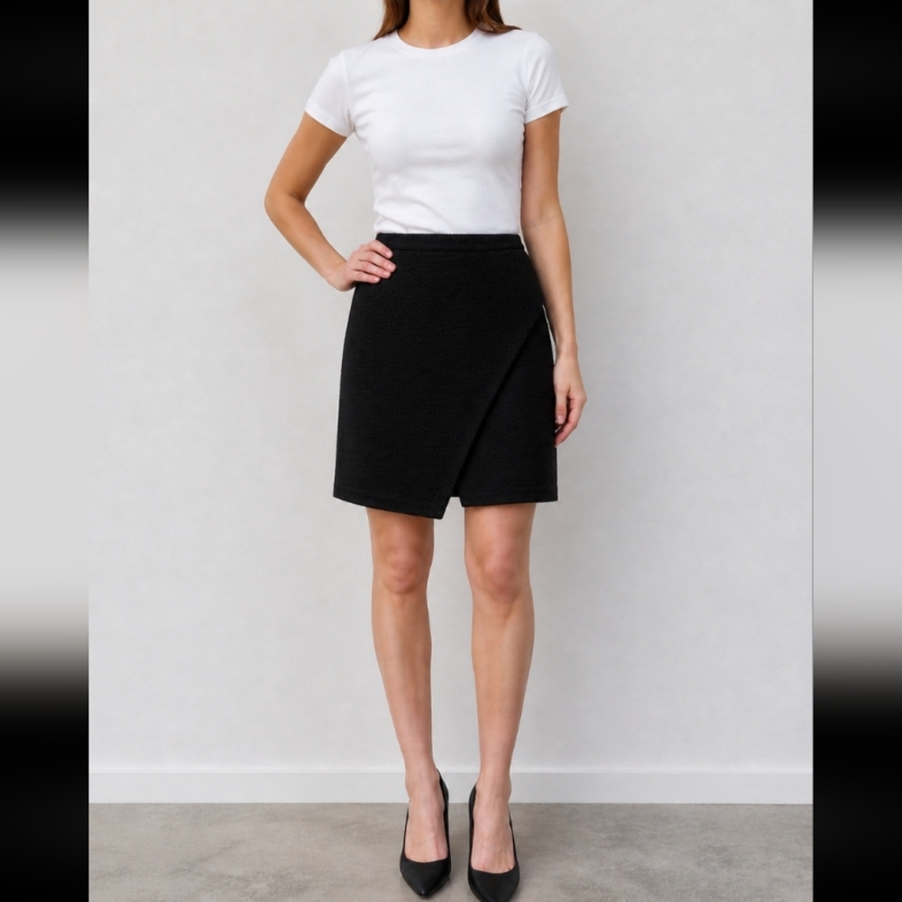 H&M Textured Mock Wrap Mini Skirt 4